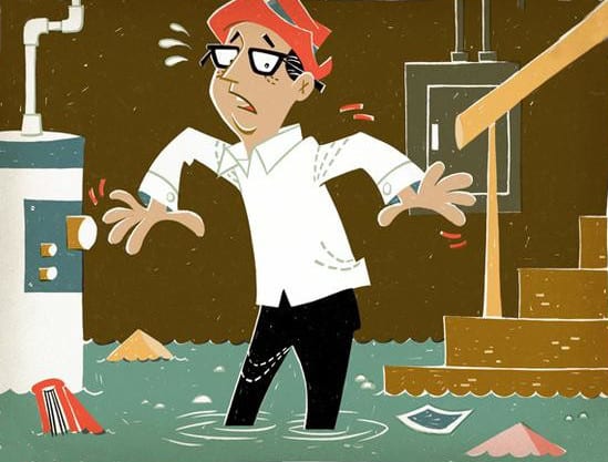 Wet Basement Cartoon Graphic