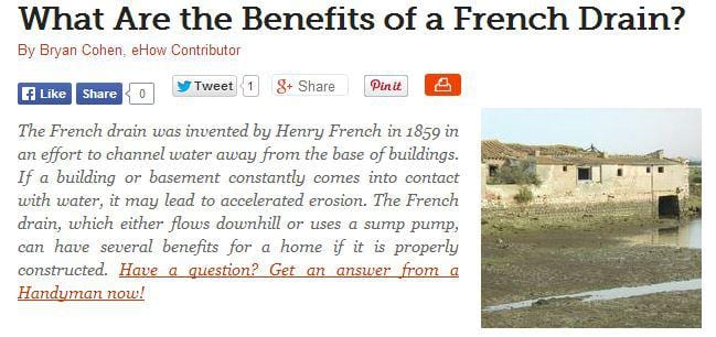 what are the benefits of a french drain